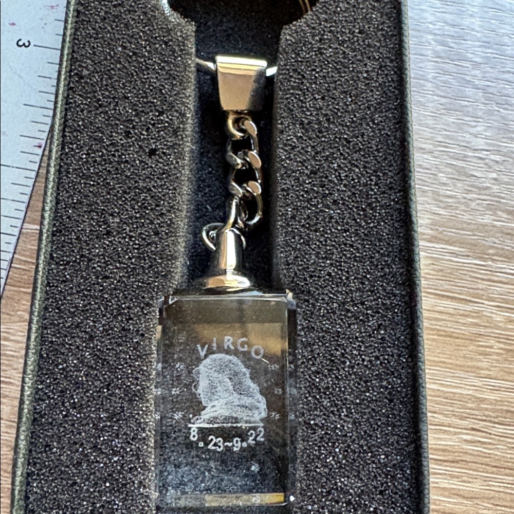 Virgo Crystal Keychain with Silver Accents